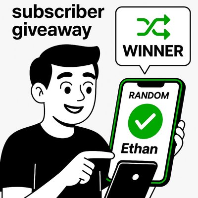 Engaging Giveaway Announcement Graphic Featuring Winner Selection