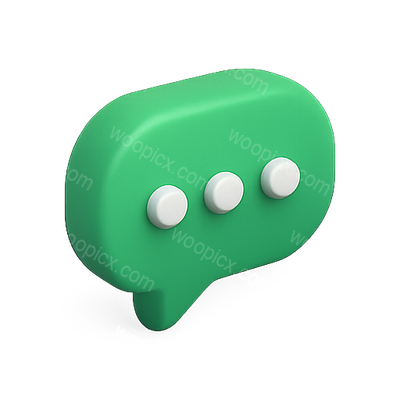Stylized Green Chat Bubble Icon with Three Dots