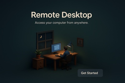 Realistic 3D Scene of Remote Desktop Setup