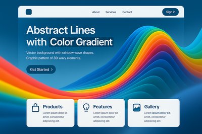 Dynamic Landing Page Design with Colorful Gradient Waves