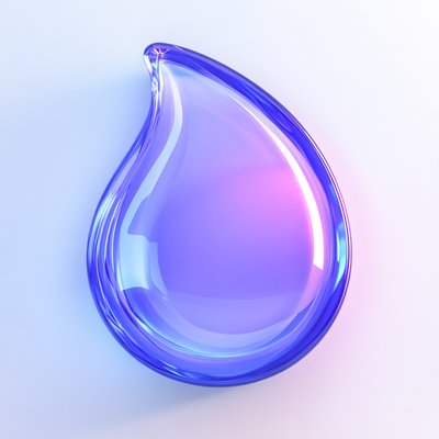 Stylized Water Drop Icon with Gradient Colors
