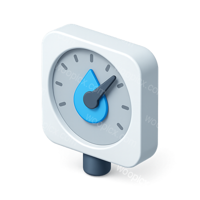 Stylized 3D Hygrometer Icon with Isometric View