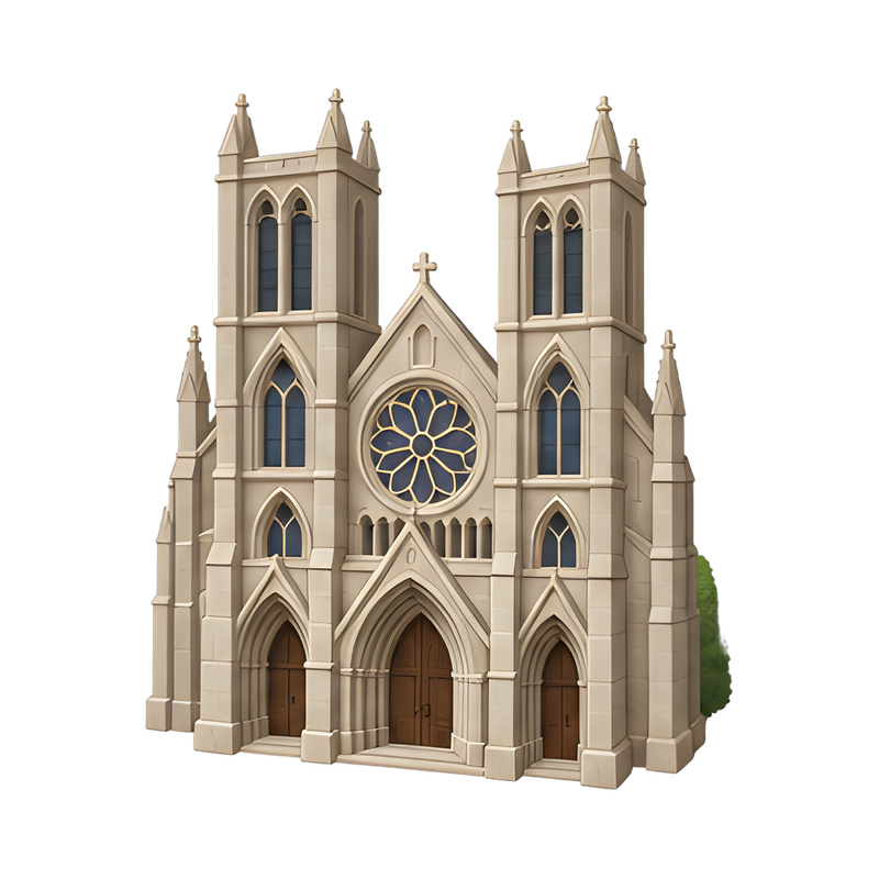 gothic cathedral twin towers