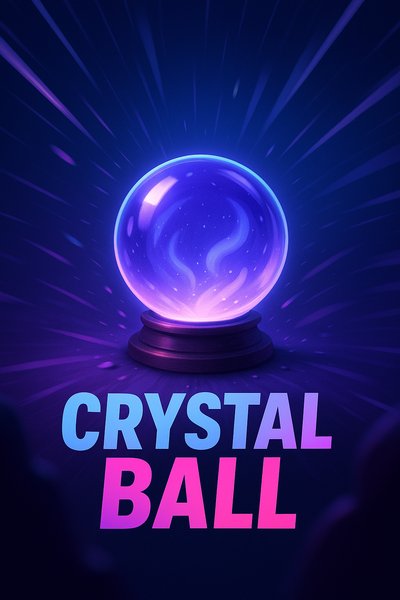Dynamic Crystal Ball Illustration with Vibrant Colors
