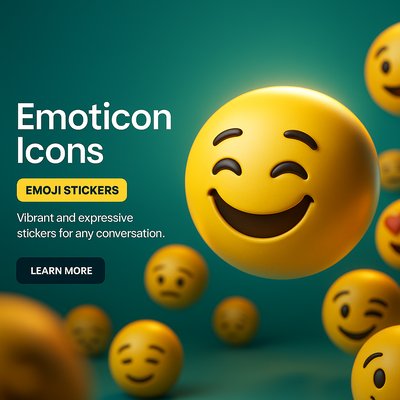 Vibrant Emoticon Icons and Stickers for Engaging Conversations