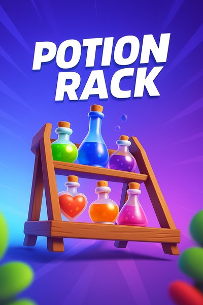Dynamic Potion Rack Display with Colorful Bottles