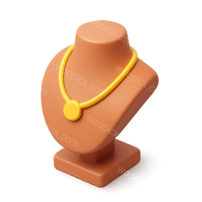 Stylish 3D Necklace Stand Icon in Isometric View