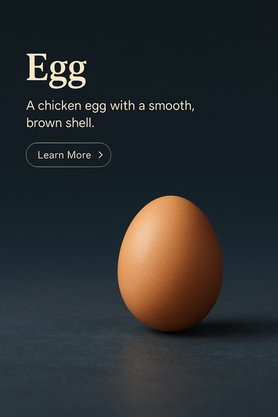 Realistic 3D Egg Scene with Text and Button