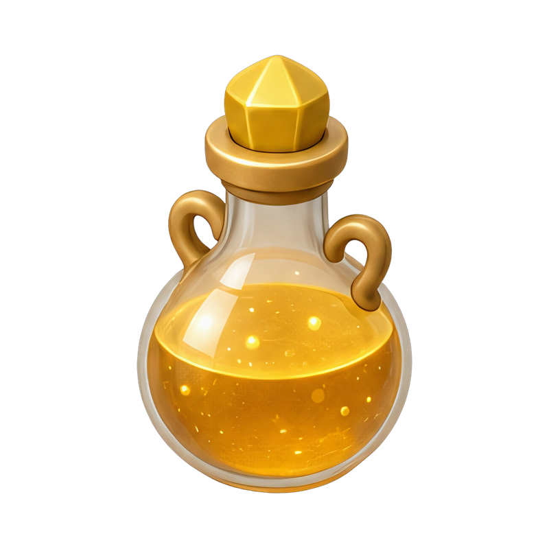 golden elixir bottle design