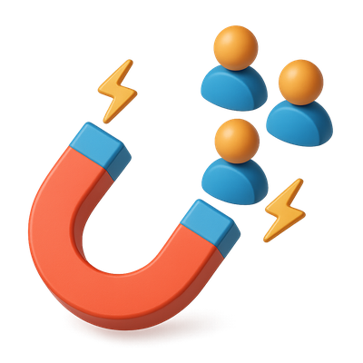 Attractive 3D Lead Magnet Icon for Engagement