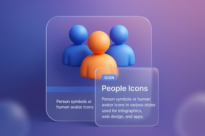 3D Illustration of People Icons for Web Design and Infographics