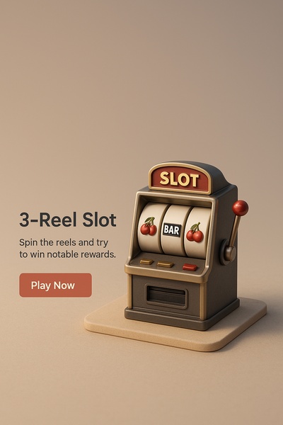 Realistic 3D Slot Machine Scene with Action Button