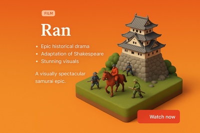 Epic 3D Scene of Ran Film with Samurai Elements