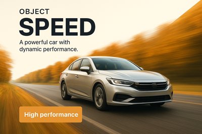 Dynamic Autumn Drive: A Fast Car in a Vibrant Forest