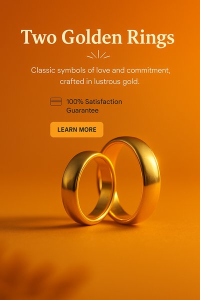 Elegant Golden Rings Symbolizing Love and Commitment