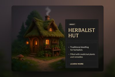 Charming Herbalist Hut with Warm Glow and Natural Surroundings