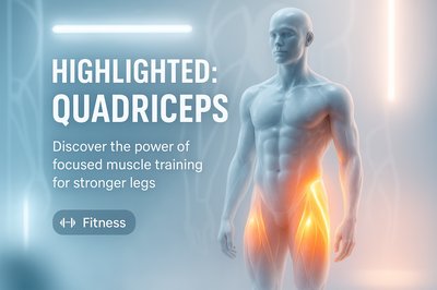 3D Fitness Illustration Highlighting Quadriceps Muscles