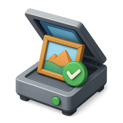 3D Art Scanner Icon for Authentication Use