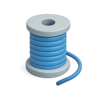 3D Illustration of a Blue Thread Spool
