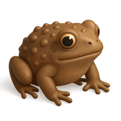 3D Icon of a Toad with Warty Skin in Isometric View