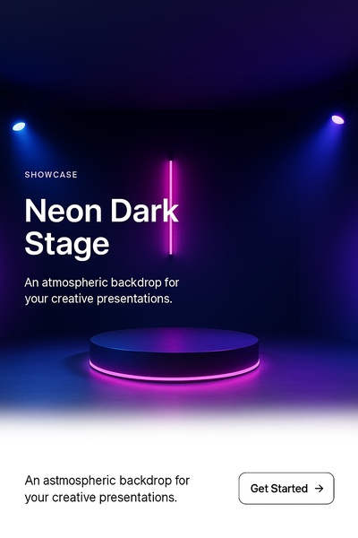 Neon Dark Stage: Creative Presentation Backdrop