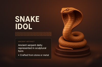3D Snake Idol Sculpture with Elegant Design Elements