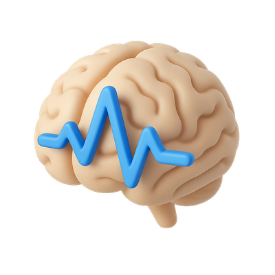 3D Brainwave Icon with Isometric Design
