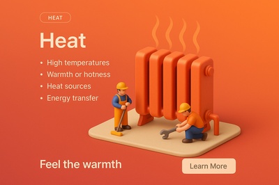 Realistic 3D Scene Depicting Heat Concepts