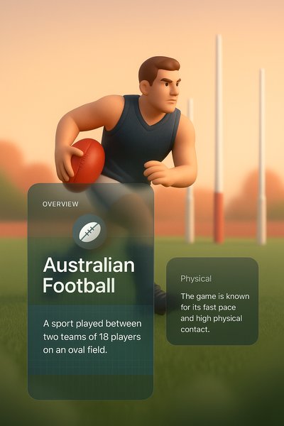 3D Illustration of Australian Football Player in Action