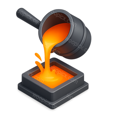 3D Icon of a Molten Metal Foundry