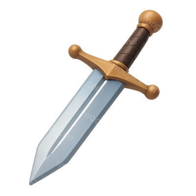Stylized 3D Sword Icon with Detailed Design
