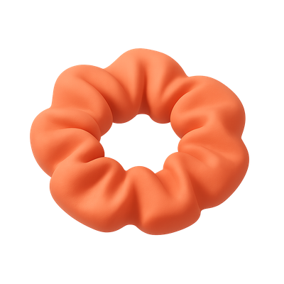 Stylish 3D Scrunchie Icon with Isometric Design