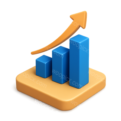 Stylish 3D Apex Icon with Growing Graph Representation