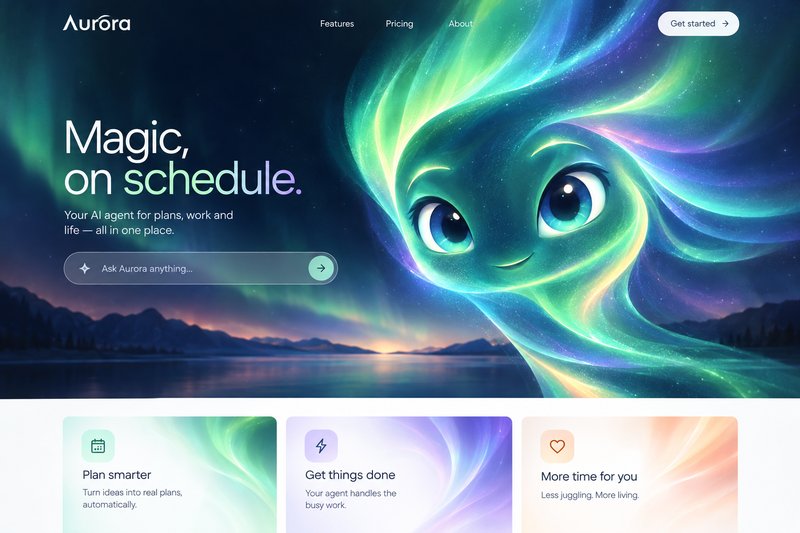 AI agent landing page design