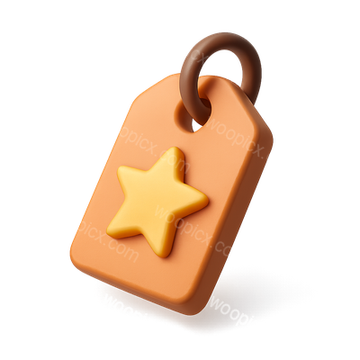 3D Star Tag Icon with Isometric Design