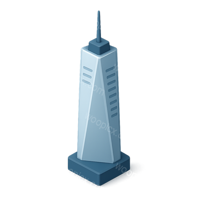 Stylized 3D Icon of One World Trade Center