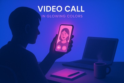 Neon Video Call with Glowing Colors