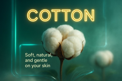 Neon Cotton Advertisement with Soft Glow