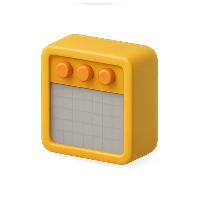 Stylized 3D Music Amplifier Icon