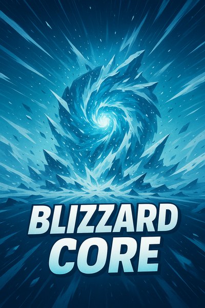 Dynamic Blizzard Core Illustration with Bold Typography