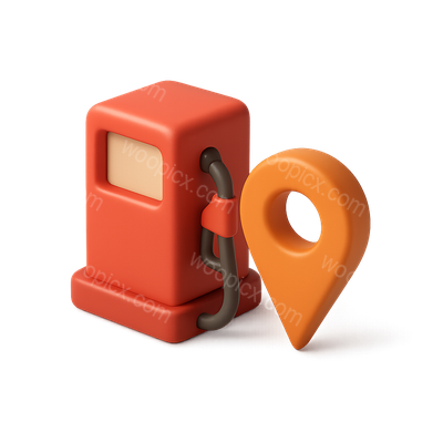3D Fuel Locator Icon with Pump and Marker Design