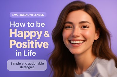 Smiling Young Woman Promoting Emotional Wellness Tips