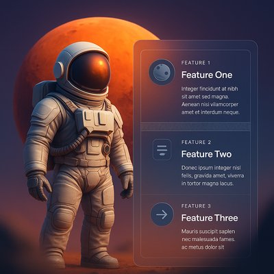 Epic Astronaut Facing Mars in a 3D Illustration