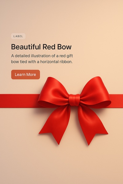 Detailed 3D Illustration of a Beautiful Red Bow with Ribbon