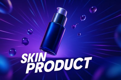 Dynamic Skin Product Presentation with Bold Visuals