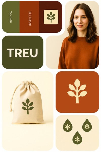Revamped Brand Design with Color Palette and Graphics