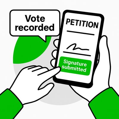Digital Voting and Petition Submission Illustration