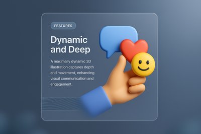 Dynamic 3D Illustration of Communication Elements