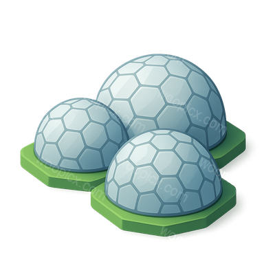 Stylized 3D Representation of Eden Project Domes
