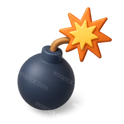 Stylish 3D Boom Icon with Volumetric Design